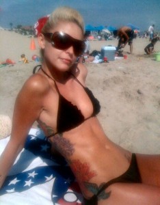 Monique Alexander at the beach July 2009