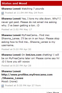 Shawna Lenee MySpace status